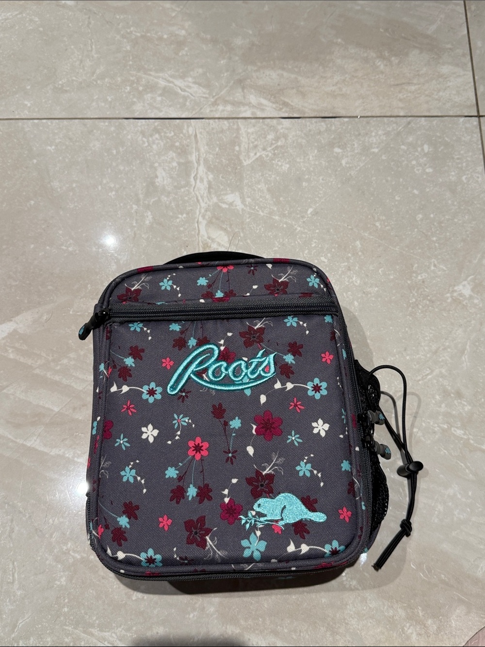 Roots Floral Insulated Lunch Bag Set with Portion Containers & Shoulder Strap